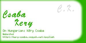 csaba kery business card